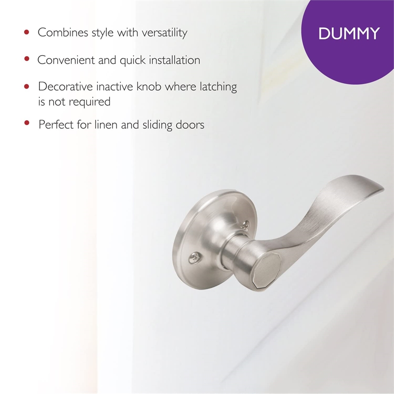 Design House Springdale Brass Dummy Door Lever in Satin Nickel/Silver