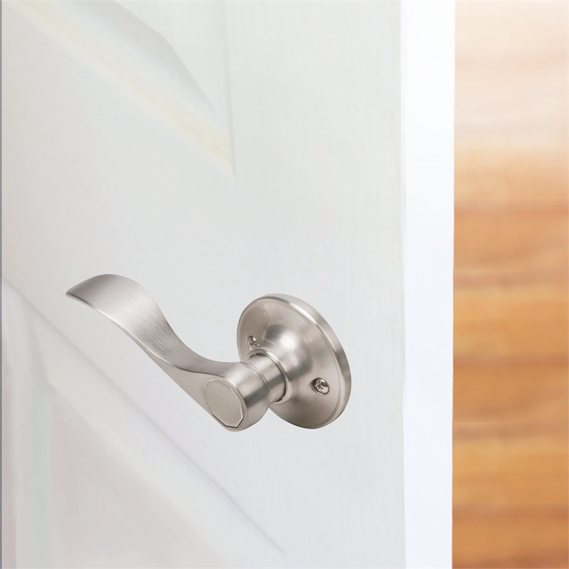 Design House Springdale Brass Dummy Door Lever in Satin Nickel/Silver