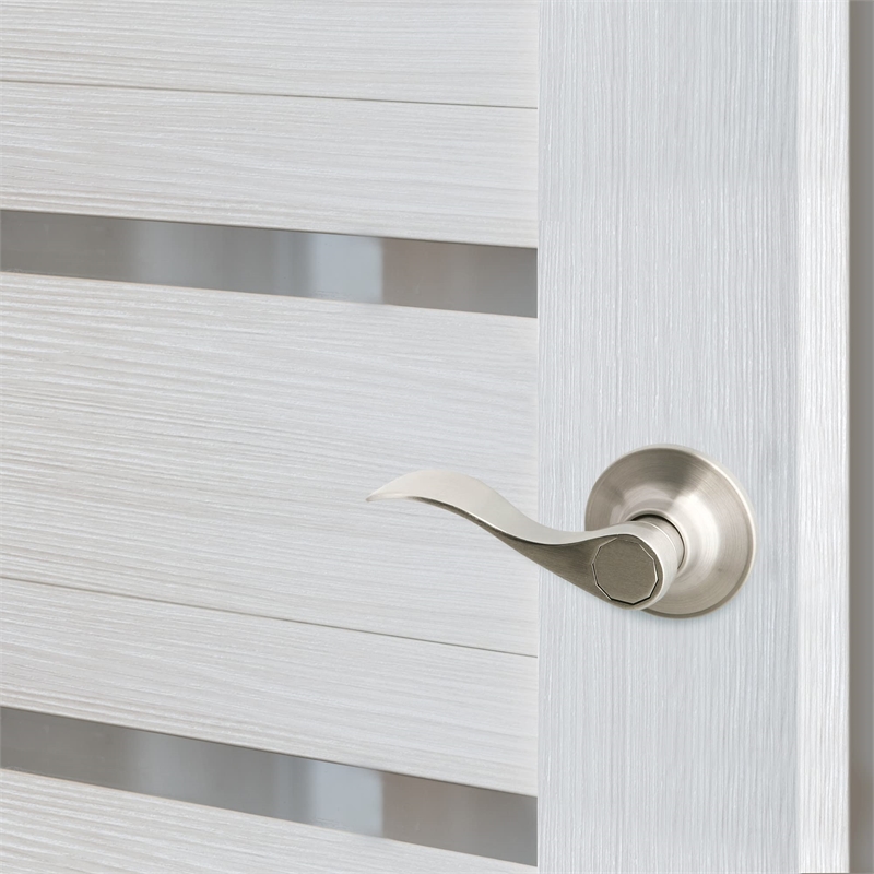 Design House Springdale Brass Dummy Door Lever in Satin Nickel/Silver