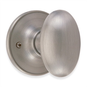 Egg Dummy Brass Door Knob in Silver Satin Nickel