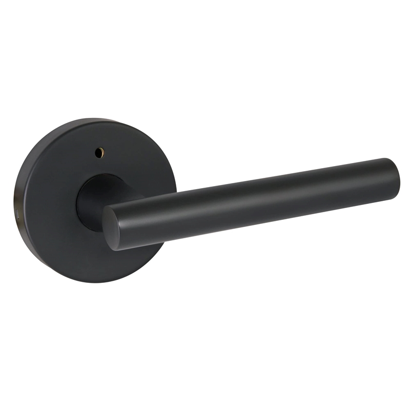 Design House Eastport Metal Privacy Door Lever in Matte Black Finish
