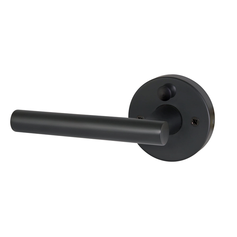 Design House Eastport Metal Privacy Door Lever in Matte Black Finish