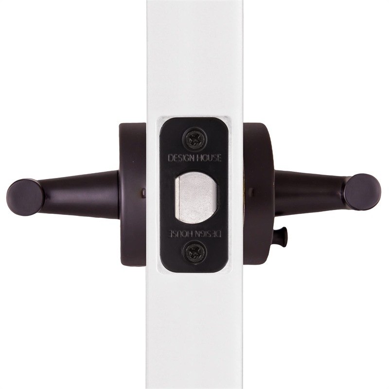 Design House Eastport Metal Privacy Door Lever in Matte Black Finish