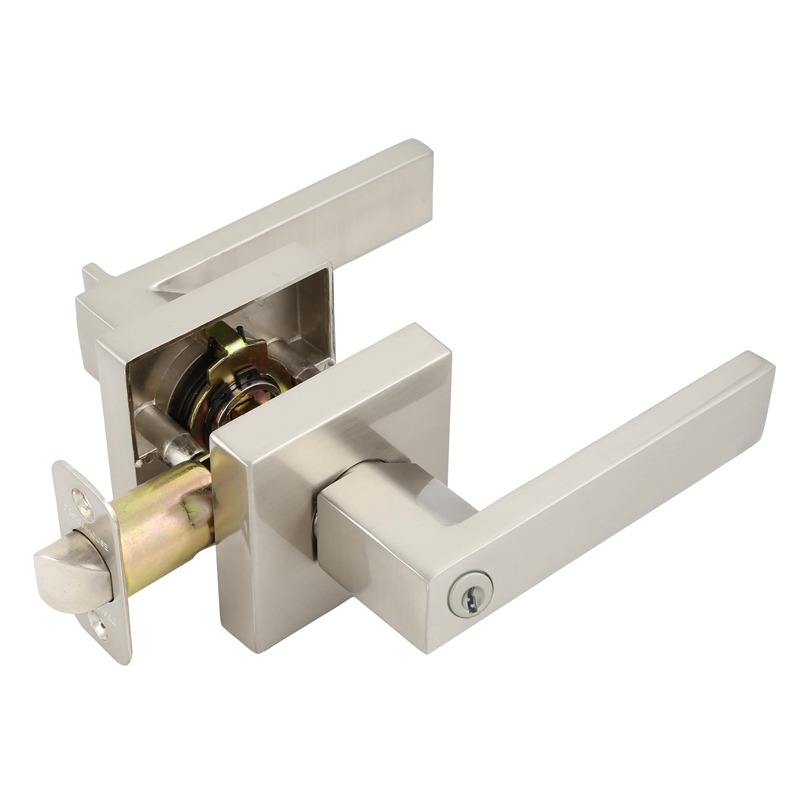 Design House Karsen Metal Adjustable Entry Door Lever in Satin Nickel/Silver