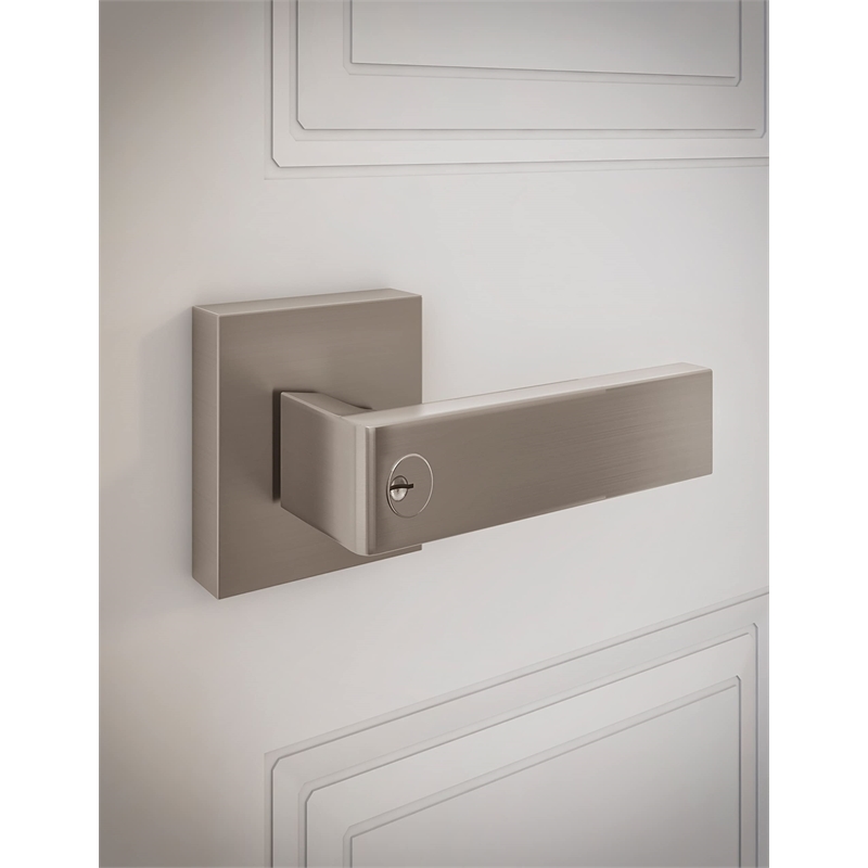 Design House Karsen Metal Adjustable Entry Door Lever in Satin Nickel/Silver