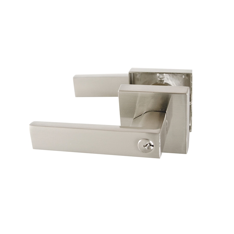 Design House Karsen Metal Adjustable Entry Door Lever in Satin Nickel/Silver