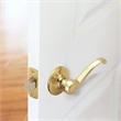 Design House Brass Scroll 2-Way Latch Passage Door Handle in Polished Brass
