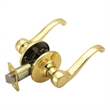 Design House Brass Scroll 2-Way Latch Passage Door Handle in Polished Brass