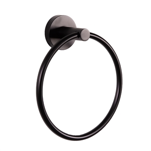 Design House Kelton Modern Brass Towel Ring in Matte Black Finish