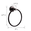 Design House Kelton Modern Brass Towel Ring in Matte Black Finish