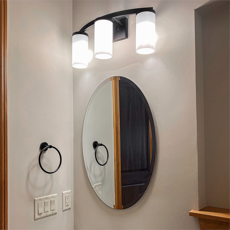 Design House Kelton Modern Brass Towel Ring in Matte Black Finish