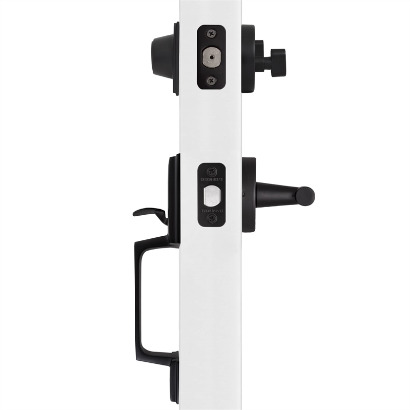 Design House Moderno 2-Way Adjustable Metal Entry Handle set in Matte Black