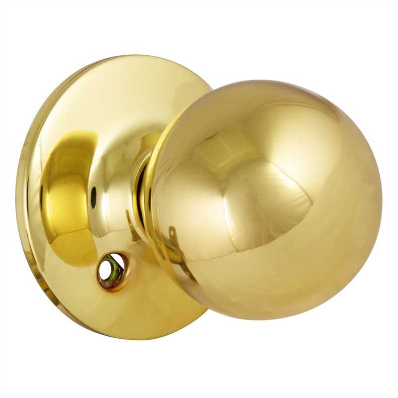 Design House Brass Ball 2-Way Latch Privacy Door Knob in Polished Brass
