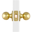 Design House Brass Ball 2-Way Latch Privacy Door Knob in Polished Brass