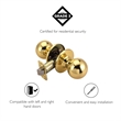 Design House Brass Ball 2-Way Latch Privacy Door Knob in Polished Brass