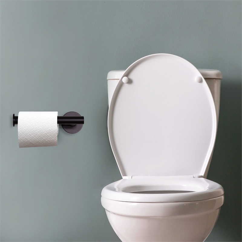 Design House Kelton Brass Toilet Paper Holder in Matte Black