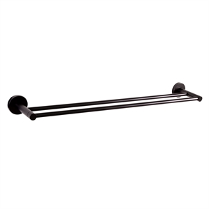 Design House Kelton Brass Double Towel Bar in Matte Black Finish