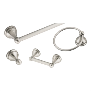 Design House Allante 4-Piece Metal Bathroom Hardware Kit in Satin Nickel/Silver