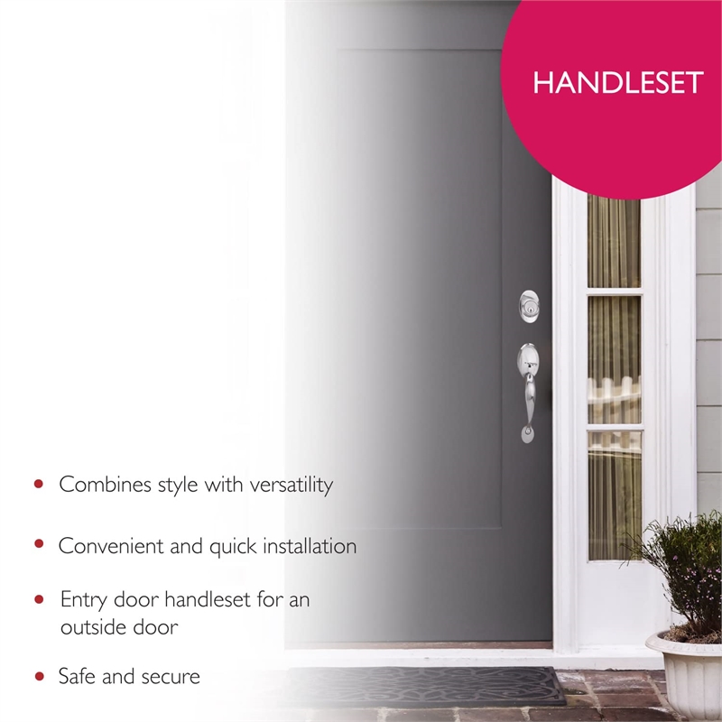 Design House Brass Coventry Door Handle Set in Polished Chrome/Silver
