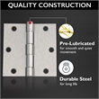 Square Corner Stainless Steel Door Hinge in Satin Nickel  3.5 Inch  10 Pack