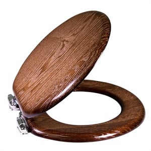 Design House Dalton Round Traditional Wood Toilet Seat in Mahogany