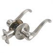 Scroll Privacy Brass Door Lever in Satin Nickel  4 Pack