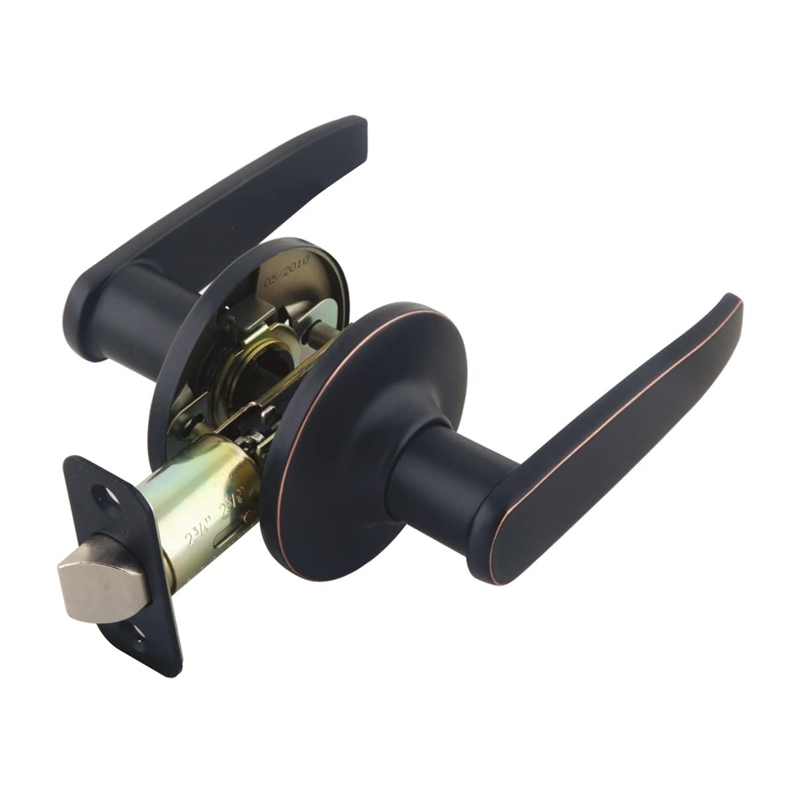 Delavan Passage Straight Brass Door Handle in Oil Rubbed Bronze