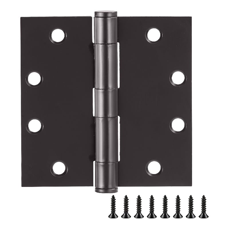 Stainless Steel Door Hinge in Matte Black 4.5 Inch 5/8 Inch Radius 6 Pack