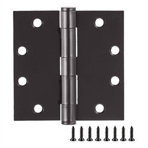 Stainless Steel Door Hinge in Matte Black 4.5 Inch 5/8 Inch Radius 6 Pack