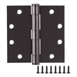Stainless Steel Door Hinge in Matte Black 4.5 Inch 5/8 Inch Radius 6 Pack