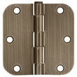 Stainless Steel Door Hinge in Antique Brass 3 1/2 Inch 5/8 Inch Radius 12 Pack