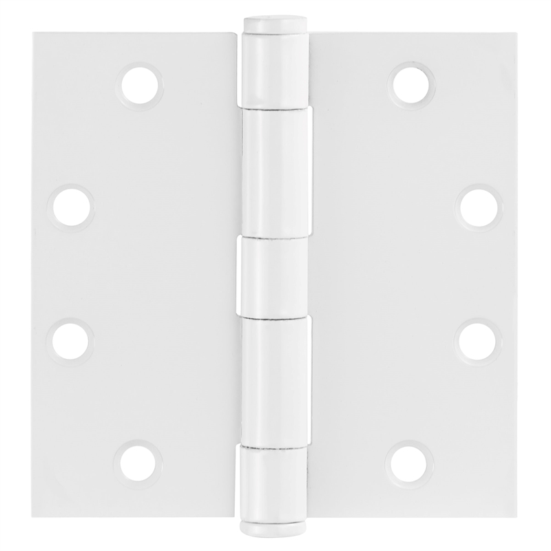 Stainless Steel Door Hinge in Painted White 4 1/2 Inch 5/8 Inch Radius 9 Pack