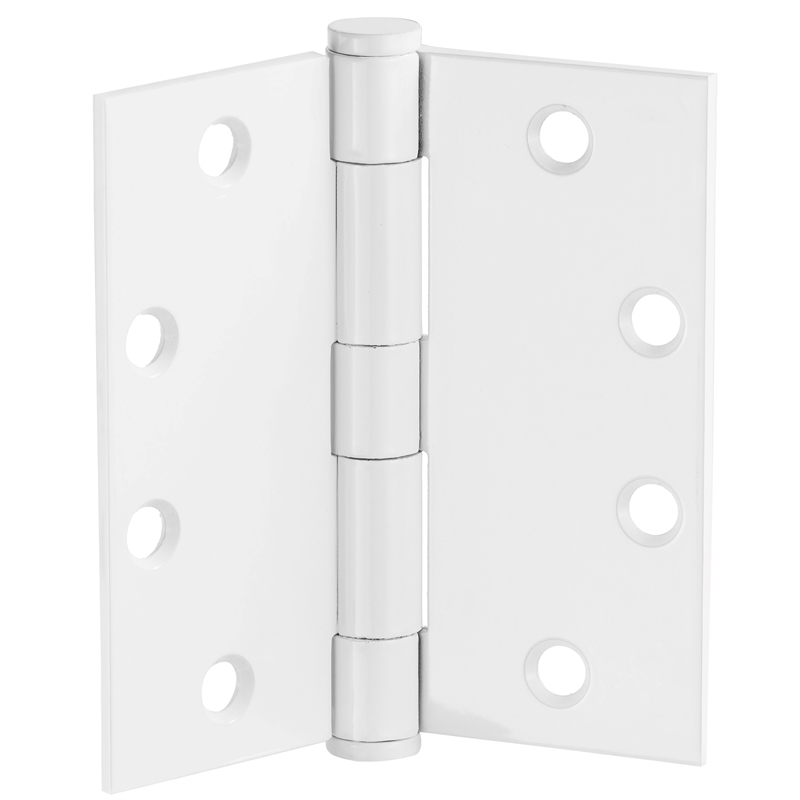 Stainless Steel Door Hinge in Painted White 4 1/2 Inch 5/8 Inch Radius 9 Pack