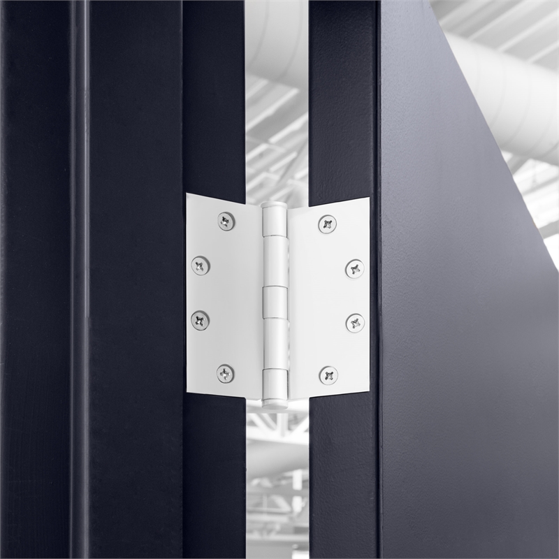 Stainless Steel Door Hinge in Painted White 4 1/2 Inch 5/8 Inch Radius 9 Pack