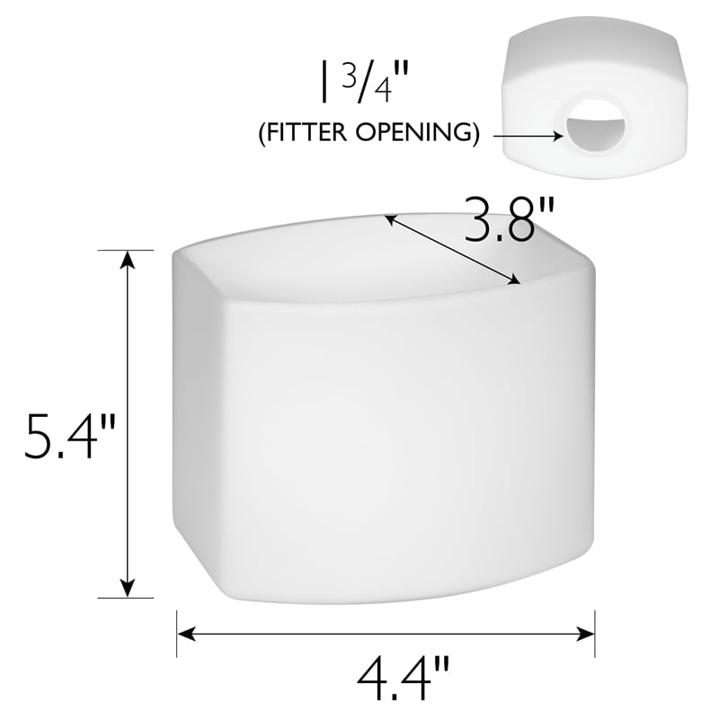 Design House Dove Creek Square Glass Lighting Components in Frosted White