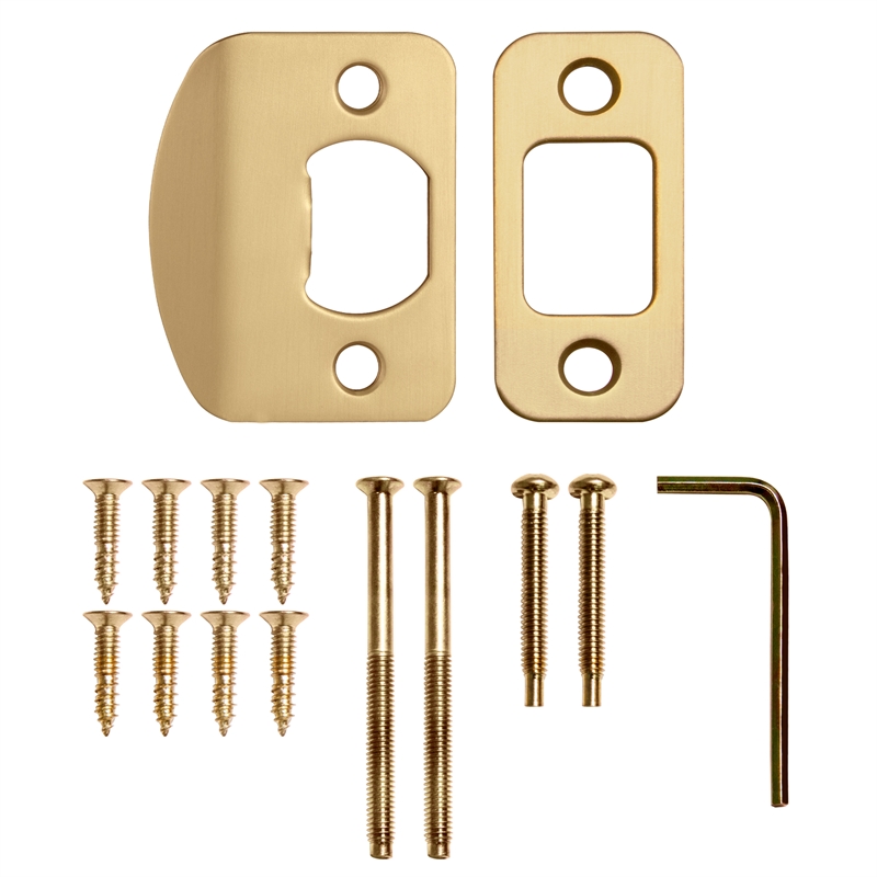 Design House Coventry 2-Way Adjustable Brass Door Handle Set in Gold