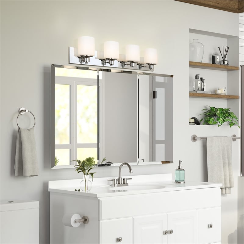 Design House Dane 4-Light Stainless Steel Vanity Light in Polished Chrome