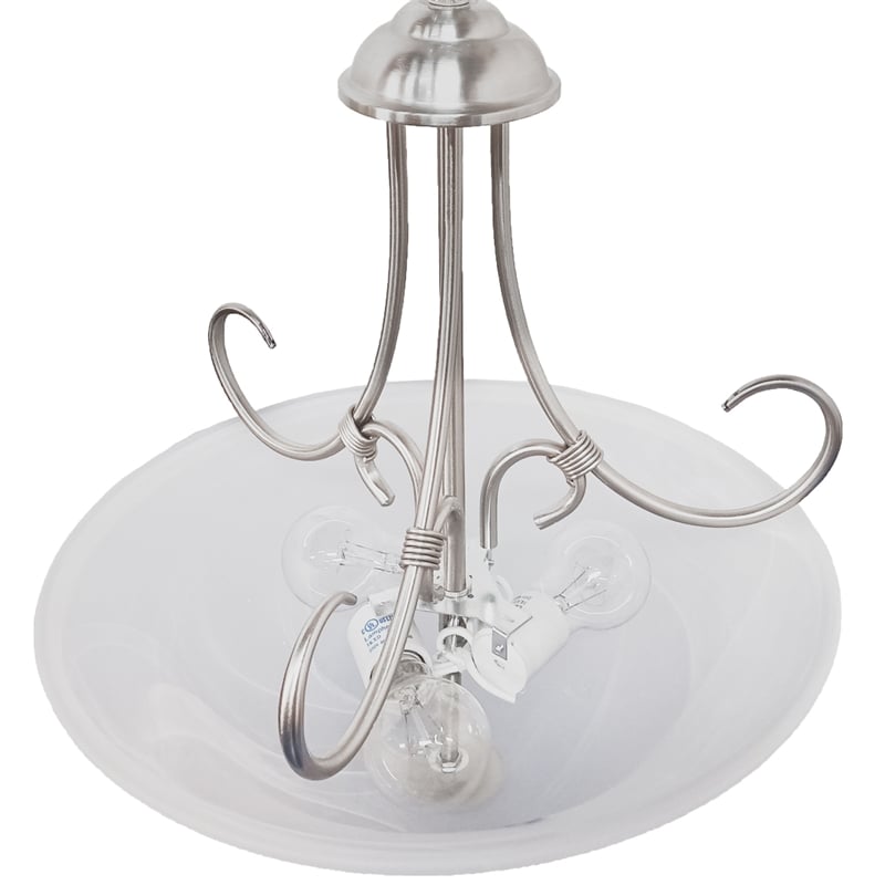 Design House Willowdale Traditional Metal Pendant Light in Satin Nickel