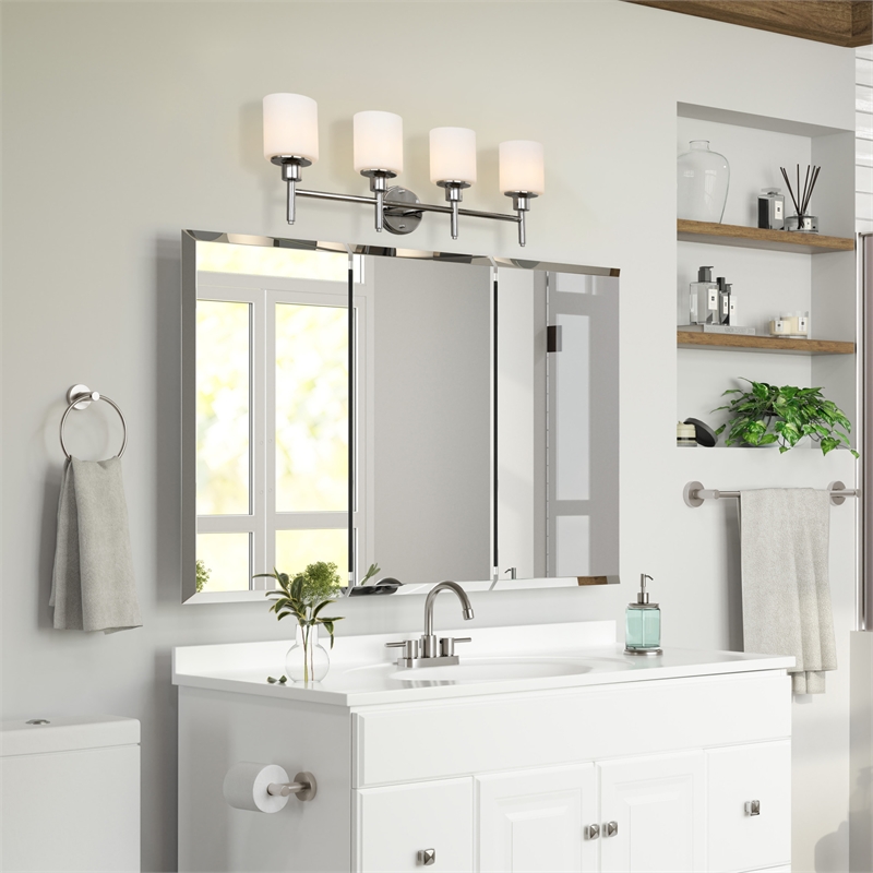 Design House Aubrey 4-Light Stainless Steel Vanity Light in Polished Chrome