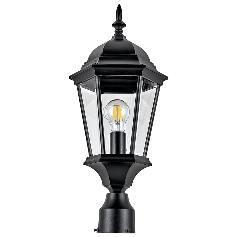 Design House Oak Creek Outdoor Aluminum Light and Lamp Post in Black