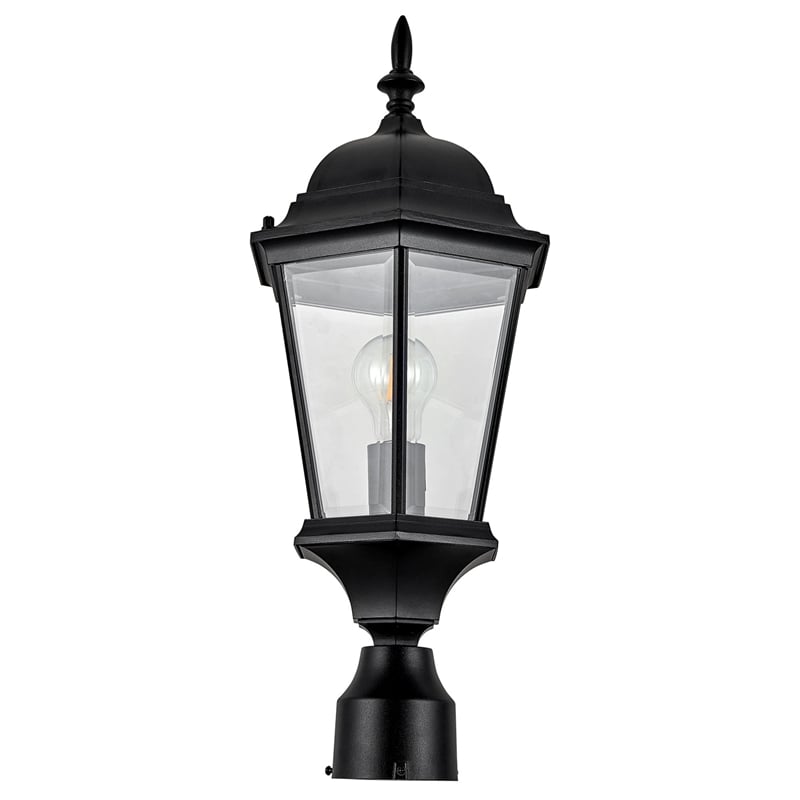 Design House Oak Creek Outdoor Aluminum Light and Lamp Post in Black