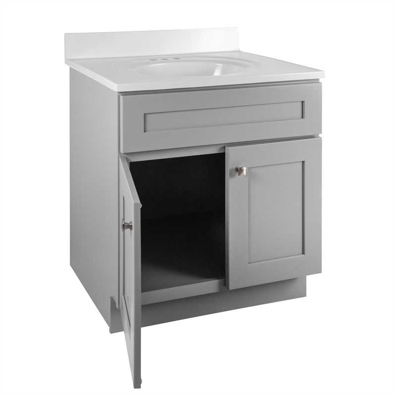 Design House Brookings Vanity With Cultured Marble Top in Gray Fully Assembled
