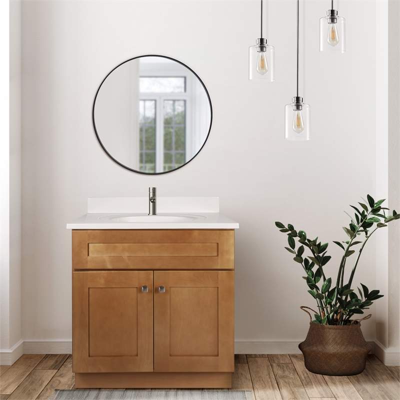 Design House Brookings Vanity Fully Assembled Marble Top in Modern Birch
