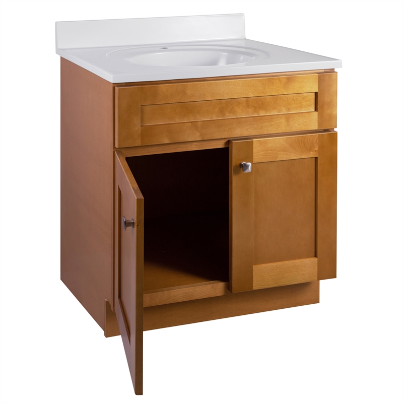 Design House Brookings Vanity Fully Assembled Marble Top in Modern Birch