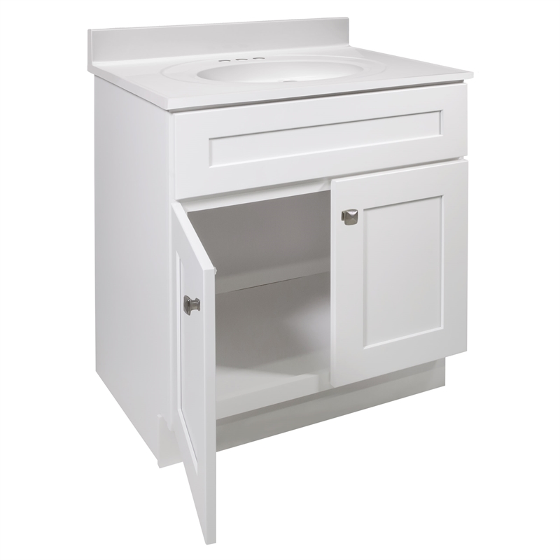 Design House Brookings  Fully Assembled Vanity with Cultured Marble Top in White