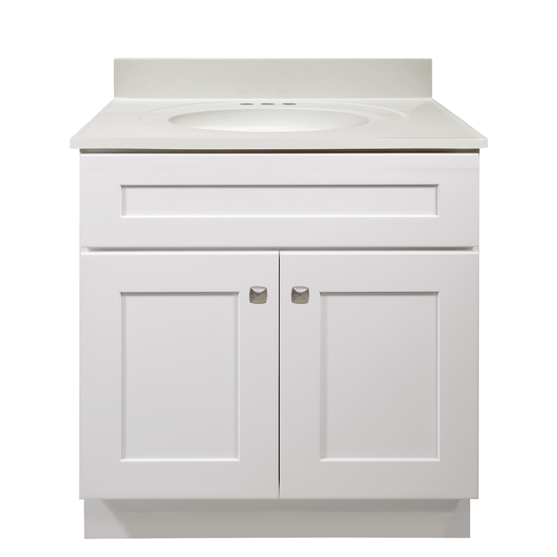 Design House Brookings Fully Assembled Vanity White Cultured White Marble Top