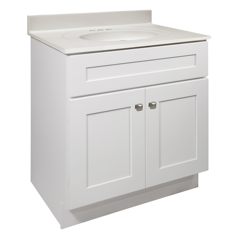Design House Brookings Fully Assembled Vanity White Cultured White Marble Top