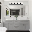 Design House Dove Creek Glass Vanity Light in Black 5 Light