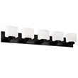 Design House Dove Creek Glass Vanity Light in Black 5 Light