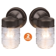 Design House Outdoor Wall Mount Stainless Steel Sconce- Oil Rubbed Bronze 2 Pack
